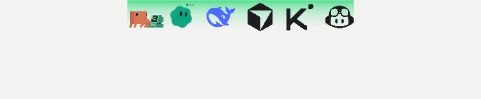 Dynamic mode: a row of agent logos with the glow behind them